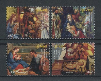 2004 - Afinsa nº 3193/3196. Natal 2004. Série nova sem charneira. Goma Original. Em boas condições.