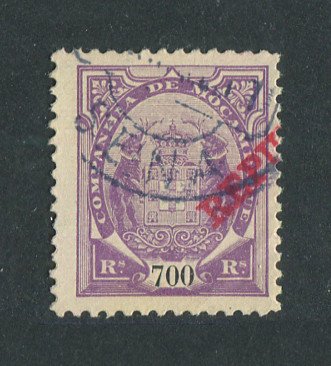 1911 - Afinsa nº 91. Elefantes com sobrecarga REPUBLICA. Selo de 700r usado. SOBRECARGA DESLOCADA. Em boas condições.