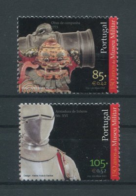 2001 - Afinsa nº 2786/2787. 150 Anos do Museu Militar. Série nova sem charneira. Goma Original. Em boas condições.
