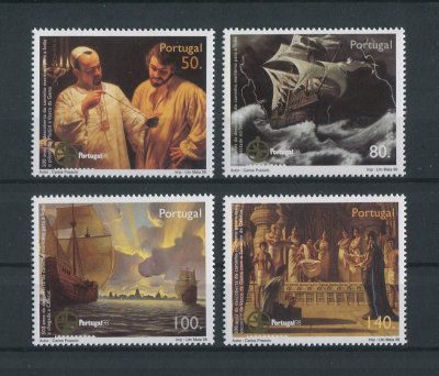 1998 - Afinsa nº 2535/2538. 500 Anos da Descoberta do Caminho Maritimo para a India (3º Grupo). Série nova sem charneira. Goma original. Em boas condições.