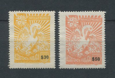 1961 - Imposto Postal Telegráfico nº 60/61. Pelicanos. Série completa nova, SEM GOMA. Em boas condições.