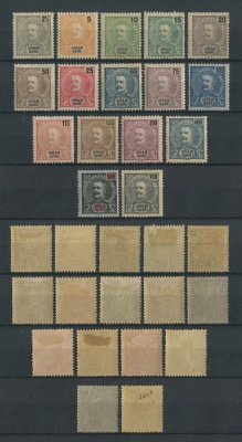 1903 - Afinsa nº  15/30. D. Carlos I. Série completa nova COM CHARNEIRA (*) e goma original. Em boas condições.