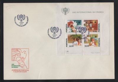 1979 - FDC Bloco nº 28. Ano Internacional da Criança. Carimbo de Lisboa. Em boas condições.