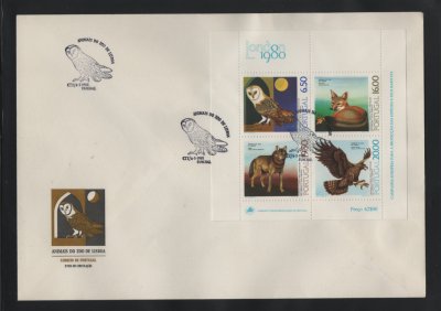 1980 - FDC Bloco nº 32. Animais do Zoo de Lisboa. Carimbo do Funchal. Em boas condições.