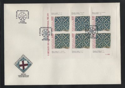 1981 - FDC Bloco nº 34. 5 Séculos do Azulejo em Portugal - Motivo 1. Carimbo de Ponta Delgada. Em boas condições.