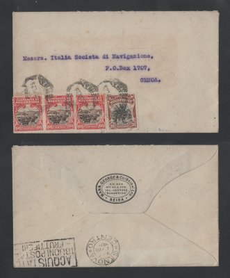 1926 - Carta para Itália. Carimbo de chegada no verso. Em boas condições.