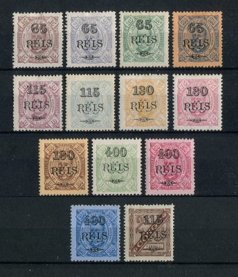 1902 - Afinsa nº 29/41. D. Carlos I com sobretaxa. Série completa nova COM CHARNEIRA (*) e goma original. Em boas condições. (ler descrição)