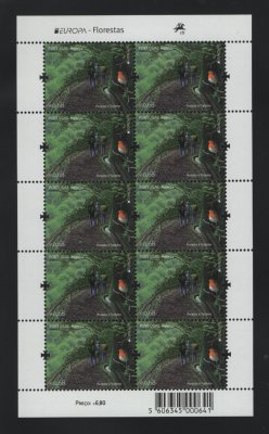 2011 - Folha Miniatura nº 65. Europa - Florestas - Madeira. Nova sem charneira. Em boas condições.