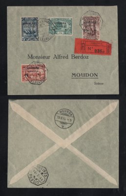 1914 - Carta registada de Angola (Benguela) para a Suíça. Carimbo de chegada no verso. Em boas condições.