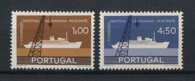 1958 - Afinsa nº 841/842. Marinha Mercante. Série completa nova, COM CHARNEIRA (*) e goma original. Em boas condições.