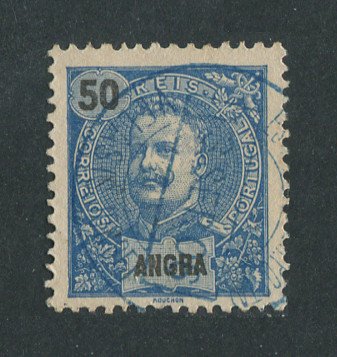 1897 - Afinsa nº 19. D. Carlos I. Selo de 50 reis usado. CARIMBO DE VELAS (S. JORGE). Em boas condições.