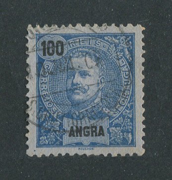 1897 - Afinsa nº 22. D. Carlos I. Selo de 100 reis usado. CARIMBO DE S. CRUZ (GRACIOSA). Em boas condições.