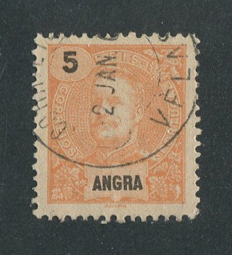 1897 - Afinsa nº 14. D. Carlos I. Selo de 5 reis usado. CARIMBO DE VELAS. Em boas condições.