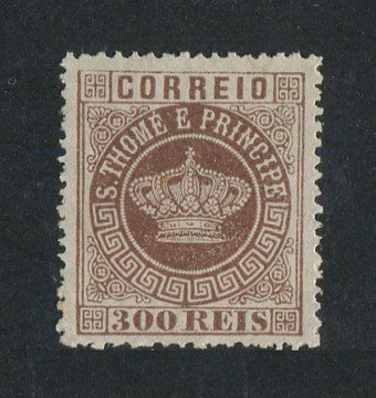 1870 - Afinsa nº 9a. Tipo Coroa. Selo de 300 reis novo, SEM GOMA. Denteado 13 1/2. Em boas condições.