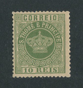 1881 - Afinsa nº 10. Tipo Coroa. Selo de 10 reis novo, SEM GOMA. Denteado 12 1/2. Em boas condições.