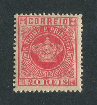 1881 - Afinsa nº 11a. Tipo Coroa. Selo de 20 reis novo SEM CHARNEIRA (**) e com goma original. ROSA. Em boas condições.