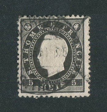 1887 - Afinsa nº 15a. D. Luis I. Selo de 5 reis USADO. Denteado 12 1/2. Em boas condições.