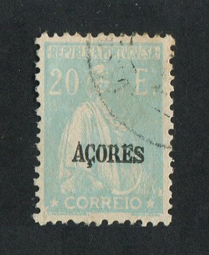 1924 - Afinsa nº 219. Ceres. Selo de 20$00 USADO. Pequena transparência.