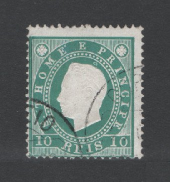 1887 - Afinsa nº 16. D. Luis I. Selo de 10 reis USADO. Em boas condições.