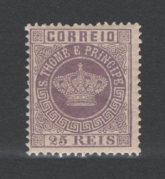 1881 - Afinsa nº 12. Tipo Coroa. Selo de 25 reis novo SEM CHARNEIRA (**) e com goma original. Em boas condições.