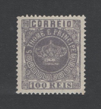 1870 - Afinsa nº 7a. Tipo Coroa. Selo de 100 reis novo, SEM GOMA. Denteado 13 1/2. Em boas condições.