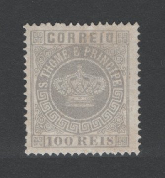 1870 - Afinsa nº 7a. Tipo Coroa. Selo de 100 reis novo, SEM GOMA. Denteado 13 1/2. Em boas condições.