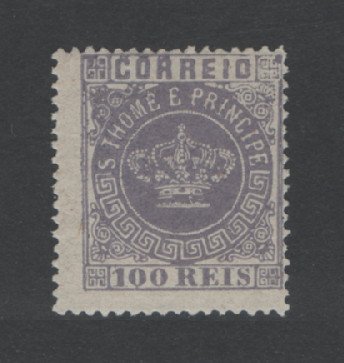 1870 - Afinsa nº 7a. Tipo Coroa. Selo de 100 reis novo, SEM GOMA. Denteado 13 1/2. Em boas condições.
