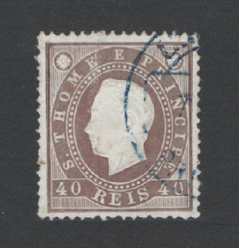 1887 - Afinsa nº 19. D. Luis I. Selo de 40 reis USADO. Em boas condições.