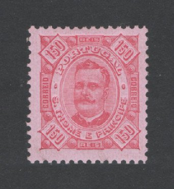 1893 - Afinsa nº 40. D. Carlos I. Selo de 150 reis novo, COM CHARNEIRA (*) e goma original. Em boas condições.