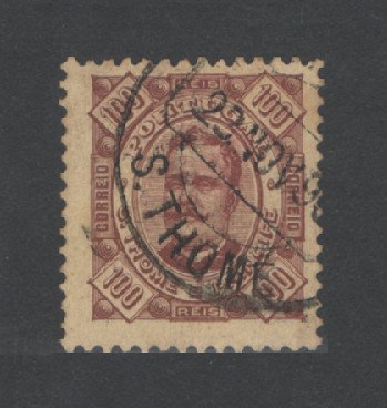1893 - Afinsa nº 39. D. Carlos I. Selo de 100 reis USADO. Em boas condições.