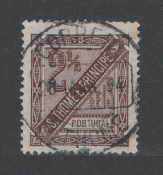 1893 - Afinsa nº 30a. D. Carlos I. Selo de 2 1/2 reis USADO. Denteado 13 1/2. Em boas condições.
