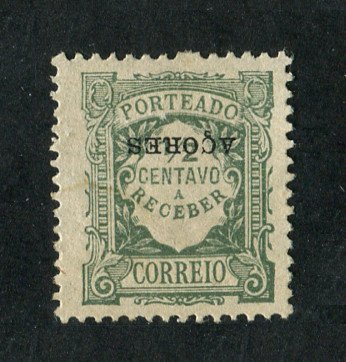 1922 - Porteado. Afinsa nº 22. Selo de 1/2c novo, SEM GOMA. Sobrecarga INVERTIDA. Em boas condições.