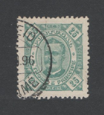 1893 - Afinsa nº 35. D. Carlos I. Selo de 25 reis USADO. Em boas condições.