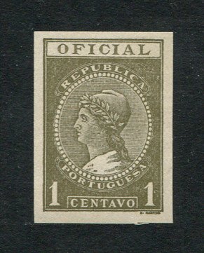 Imposto Postal e Telegráfico - 1921 - Afinsa nº 13. Imposto sobre Telegramas. Prova não denteada de 1c. Cinzento. Afinsa. Sem goma. Em boas condições.