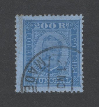 1892- Afinsa nº 11. D. Carlos I. Selo de 200 reis USADO. Em boas condições.
