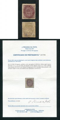 1871 -Afinsa nº 14. Nativos. Tipo II. Selo de 600 reis novo sem goma. Com CERTIFICADO DE PERITAGEM (CERTIFICATE). Em boas condições.