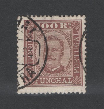 1892 - Afinsa nº 9b. D. Carlos I. Selo de 100 reis USADO. Denteado 13 1/2. Em boas condições.