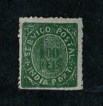 1877 - Afinsa nº 43. Nativos. Tipo IIIB. Selo de 100 reis novo sem goma. Em boas condições.