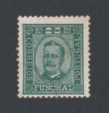 1892 - Afinsa nº 5a. D. Carlos I. Selo de 25 reis USADO. Denteado 11 1/2. Em boas condições.