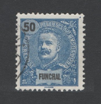 1897 - Afinsa nº 19. D. Carlos I. Selo 50 reis USADO. Denteado 11 1/2. Em boas condições.