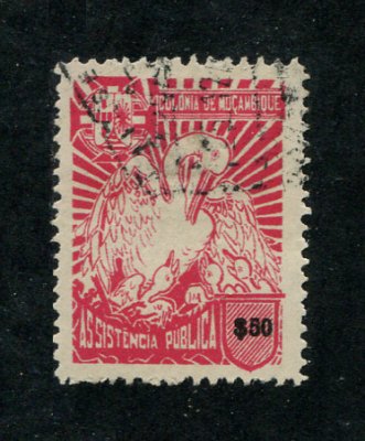 1943 - Imposto Postal Telegráfico. Afinsa nº 45a. Pelicano. Selo de $50 usado. $50 MAIS PEQUENO. Em boas condições.