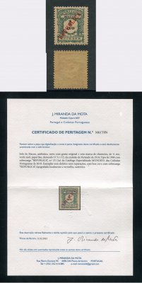 1914 - Porteado. Afinsa nº 23. Com sobrecarga local REPUBLICA. Selo de 1/2 avo novo SEM CHARNEIRA (**) e com goma original. Em boas condições.