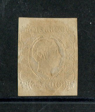 1862/4 - Afinsa nº 18a. D. Luís I.Selo de 100 reis usado. Margens pequenas e vários pequenos defeitos. FENDA NA CERCADURA (nº 18a). EXEMPLAR DE 2ª ESCOLHA.