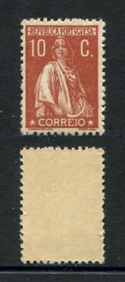 1912 - Afinsa nº 215o. Ceres. Selo de 10c novo SEM CHARNEIRA (**) e com goma original. Papel CARTOLINA, denteado 12x 11 1/2. Em boas condições.