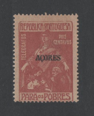 1915 - Imposto Postal Telegráfico. Afinsa nº 6b. Selo de 2c novo, SEM GOMA. PAPEL PARAFINADO. Em boas condições.