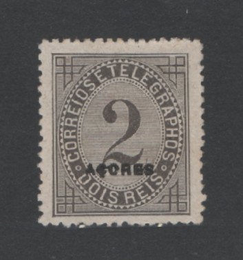 1885 - Afinsa nº 51. Taxa de Telegramas. Selo de 2 reis NOVO, SEM GOMA. Sobrecarga a preto, denteado 12 1/2. Em boas condições.