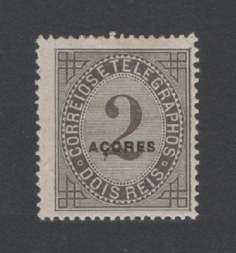 1885 - Afinsa nº 51c. Taxa de Telegramas. Selo de 2 reis NOVO, COM CHARNEIRA (*) e goma original. Sobrecarga a preto, denteado 13 1/2. Em boas condições.