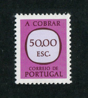 Porteado - 1967-84 - Afinsa nº 81a. Selo de 50$00 novo SEM CHARNEIRA (**) e com goma original. PAPEL ESPESSO. Em boas condições.