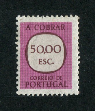 Porteado - 1967-84 - Afinsa nº 81a. Selo de 50$00 USADO. PAPEL ESPESSO. Em boas condições.
