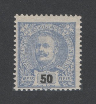 1898 - Afinsa nº 142. D. Carlos I. Novas Cores e Valores. Selo de 50 reis novo, SEM GOMA. Em boas condições.